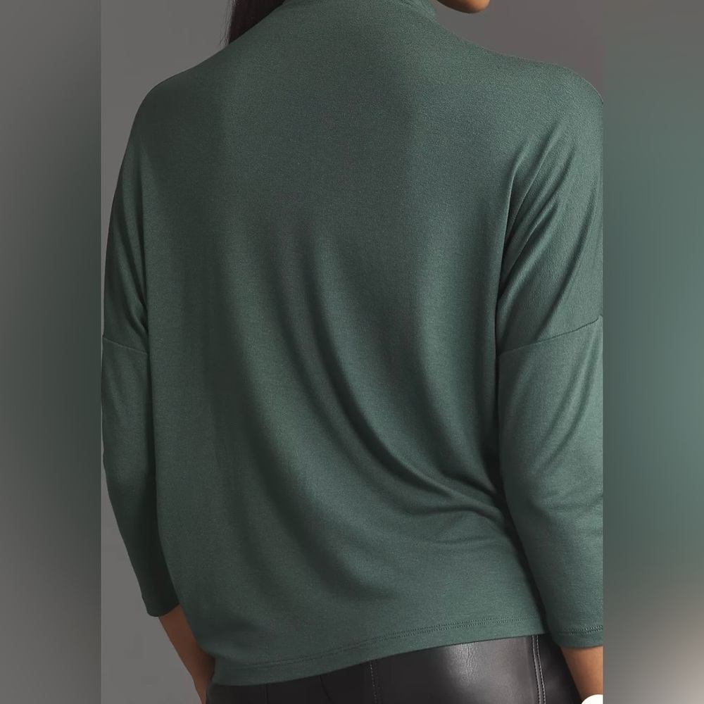 Anthropologie Green Turtleneck Dolman Top XL - Picture 7 of 9